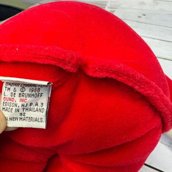 Vintage Gund Babar The Elephant Plush Toy In Red Suit & Yellow Crown 12" 1988 - Picture 7 of 7